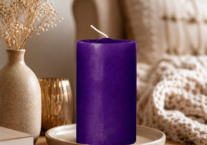 Velón cilíndrico grande 6×10 Violeta