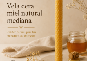 Vela cera miel natural mediana